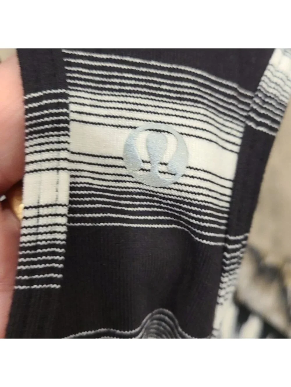 Lululemon Cool Racerback Capilano Stripe Black White tank top
